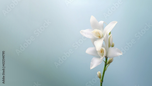 White dendrobium nobile orchid flower background, Flowers composition as background project graphic design © pariketan