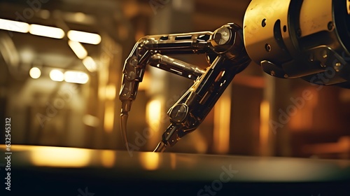 工場で働くロボットの腕部分のアップ photo