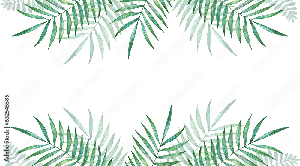 Tropical leaves frame Tropical leaves frame