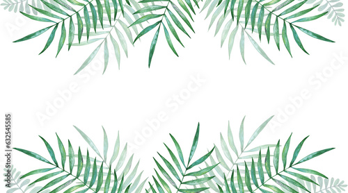 Tropical leaves frame