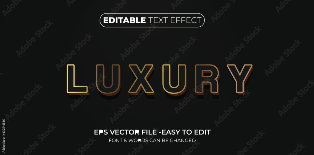 Elegant gold editable text effect