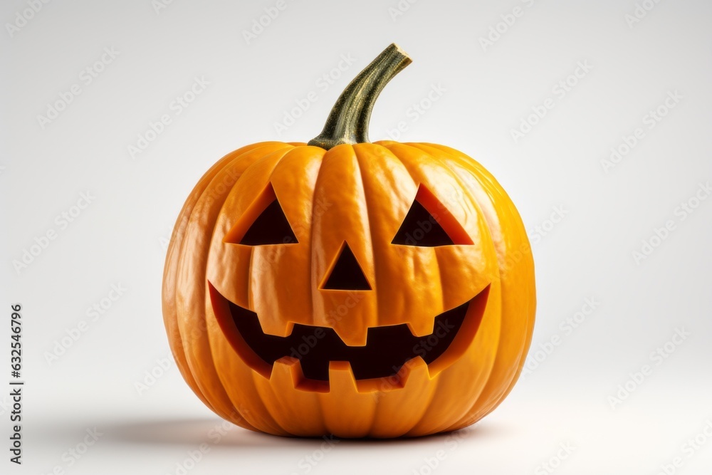 Pumpkin on a light white background. Halloween concept. Background with selective focus and copy space Pumpkin on a light white background. Halloween concept. Background with selective focus and copy space