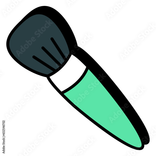 Blush on brush icon isolated on white background 