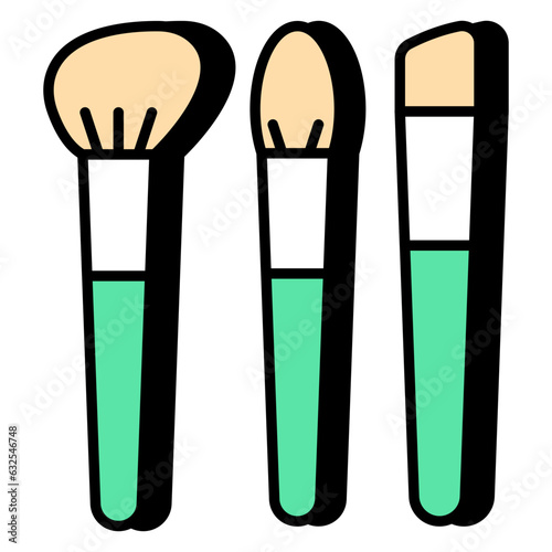 Makeup brushes icon isolated on white background 