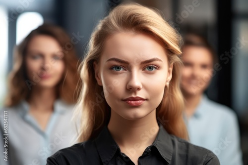 Wallpaper Mural closeup shot of a female architect with her colleagues in the background Torontodigital.ca