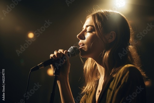 shot of a female singer performing on stage