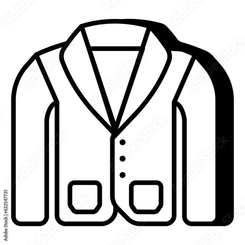 Menswear full sleeve shirt, flat design icon of apparel 