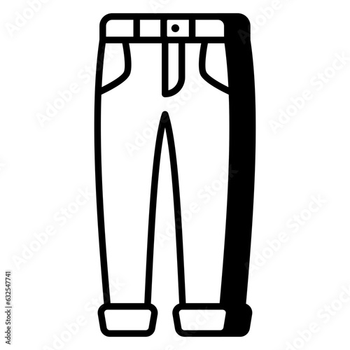 A flat design icon of jogger pants