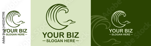 Flying Duck combined with wave as his wing logo concept