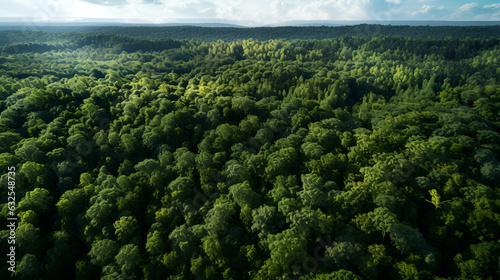 Forest in Bird eye's view, wonderful landscape, v32, created with generative AI technology