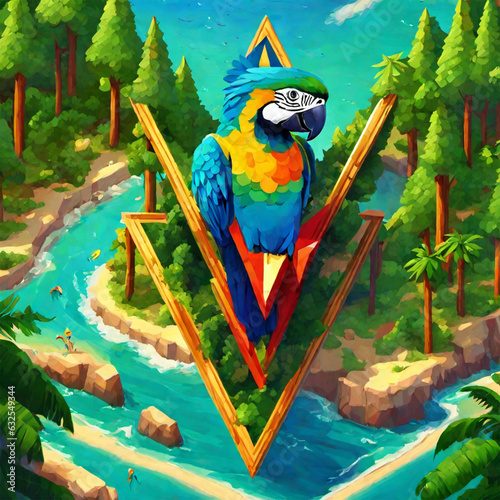 Parrot In the jungle Paintings
