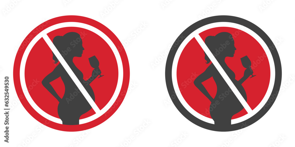 No alcohol during pregnancy vector signs collection No alcohol during pregnancy vector signs collection