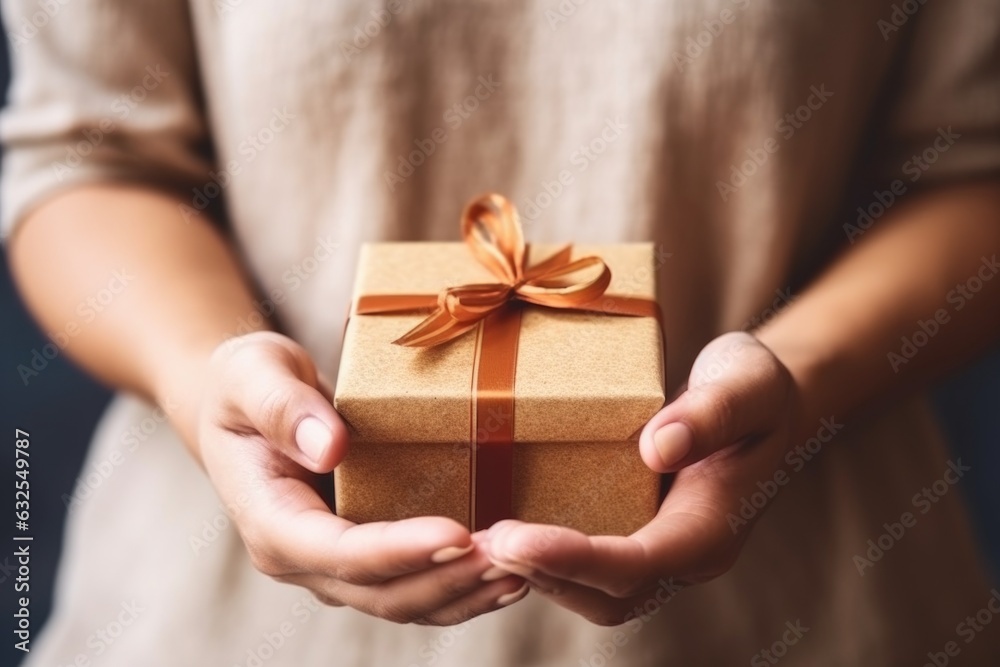 woman, hands and gift box for new year celebration, surprise or happy accident woman, hands and gift box for new year celebration, surprise or happy accident