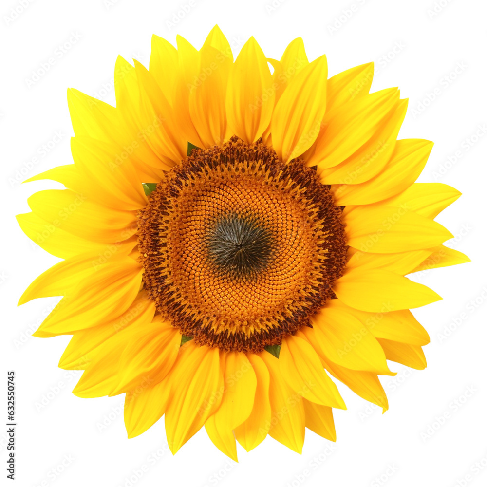 Fototapeta premium isolated illustration of sunflower flower. Created with Generative AI