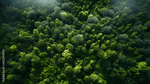Forest in Bird eye's view, wonderful landscape, v5, created with generative AI technology
