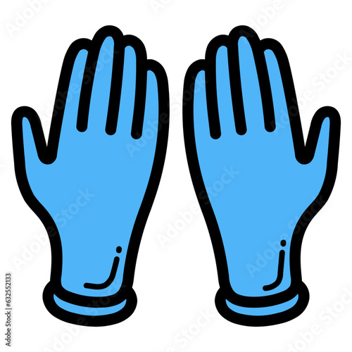 latex gloves filled outline icon style