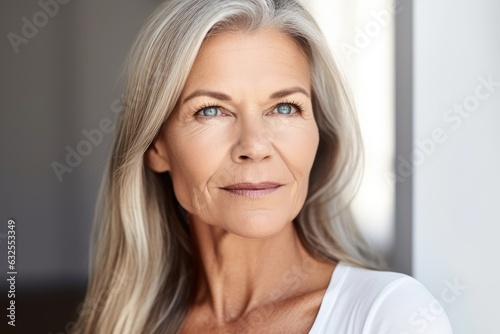 shot of a mature woman looking thoughtfully at the camera