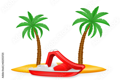 pedal boat bike for walking on the water vector illustration