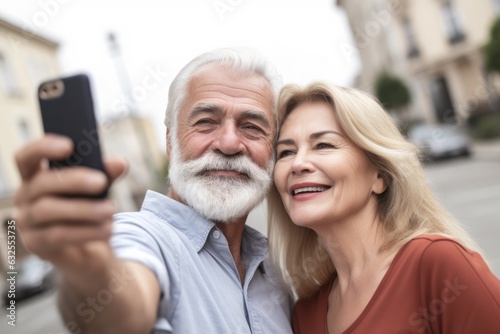 cropped shot of a mature couple taking selfies on their smartphone