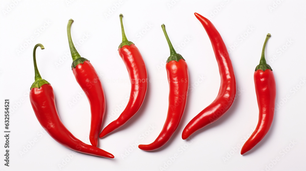 red hot chili peppers isolated on white 