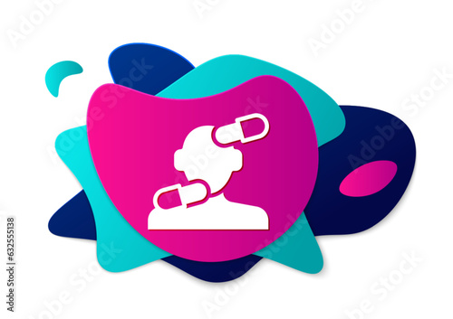 Color Sedative pills icon isolated on white background. Abstract banner with liquid shapes. Vector
