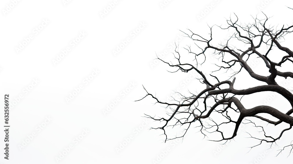 Obraz premium White background with branch silhouette