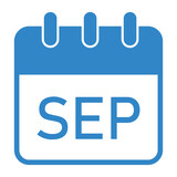 september month calendar icon vector