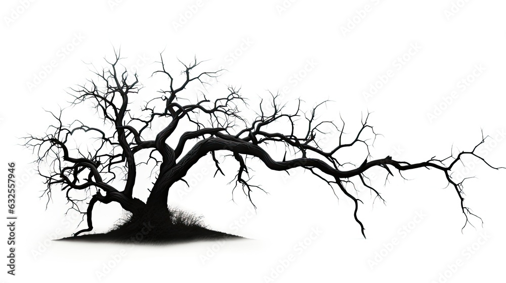 Fototapeta premium Isolated dead tree on white background