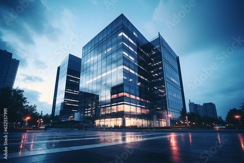 Corporate Headquarters. Impressive Business Building with Modern Architecture