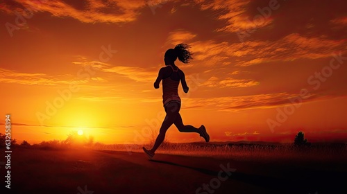 Runner s outline at sundown