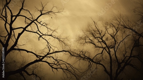 Sepia toned bare tree branches © HN Works