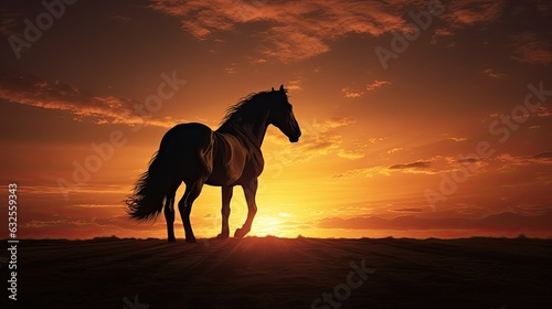 dawn silhouette of a horse