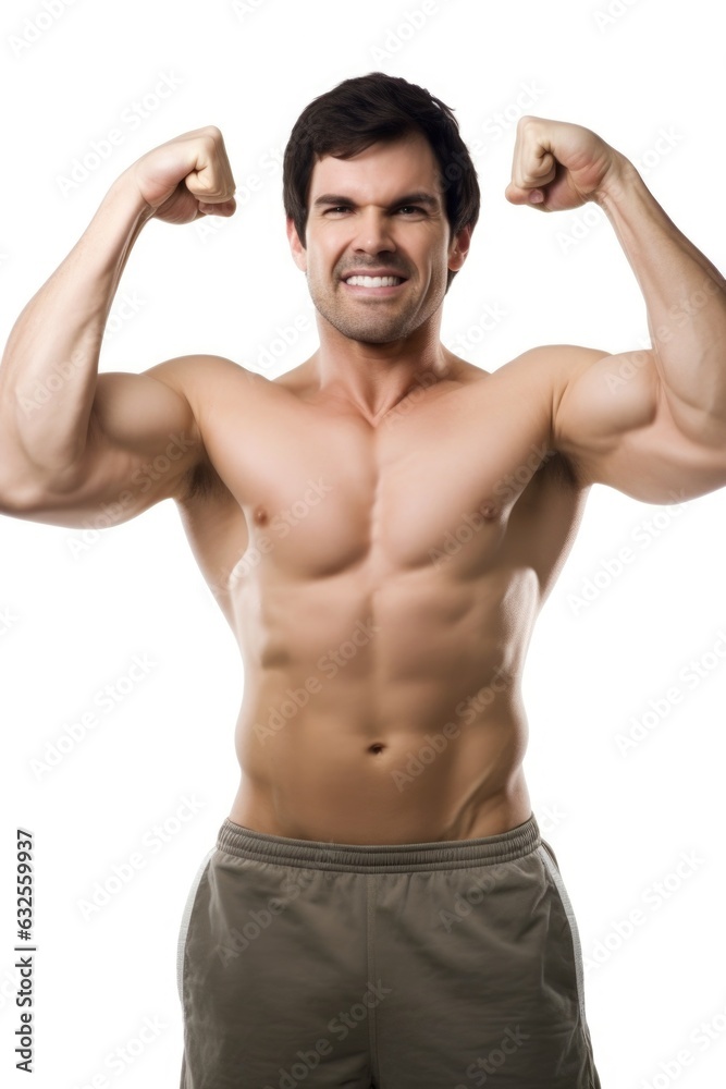 shot of a man flexing his muscles against a white background shot of a man flexing his muscles against a white background