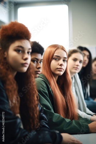 shot of a group of teenagers gathered in a classroom