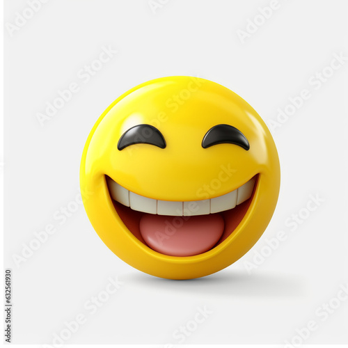 Smiling emoticon 3d illustration