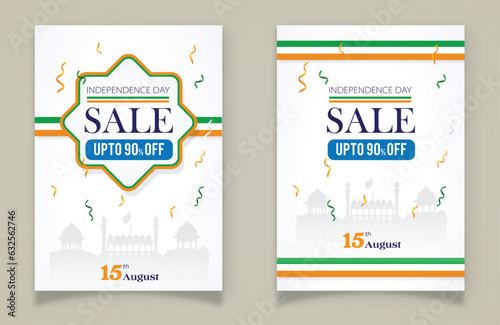 Independence day sale promotion templates tricolour flag themes for advertisement