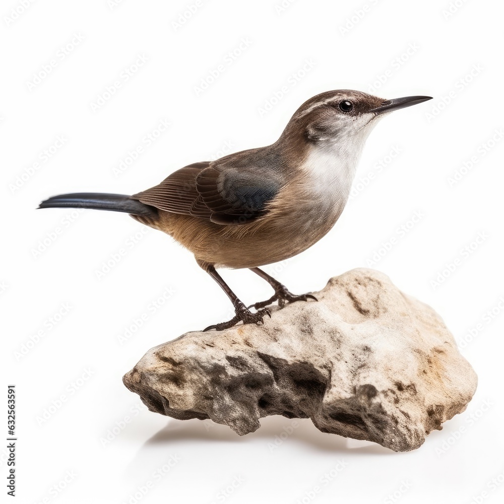 Naklejka premium Brown-headed nuthatch bird isolated on white. Generative AI