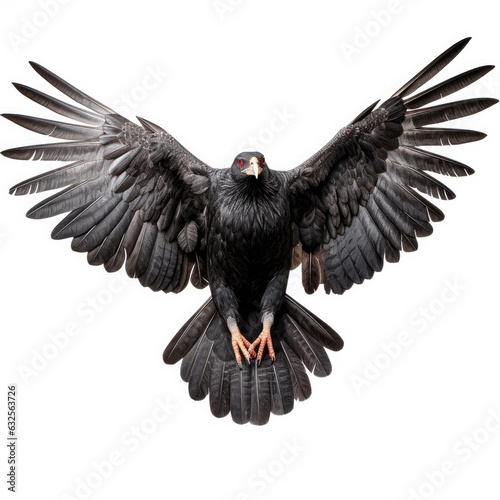Common black hawk bird isolated on white. Generative AI