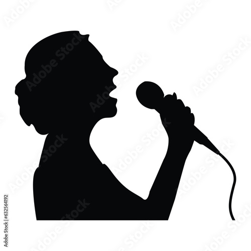 singing woman icon holding mix