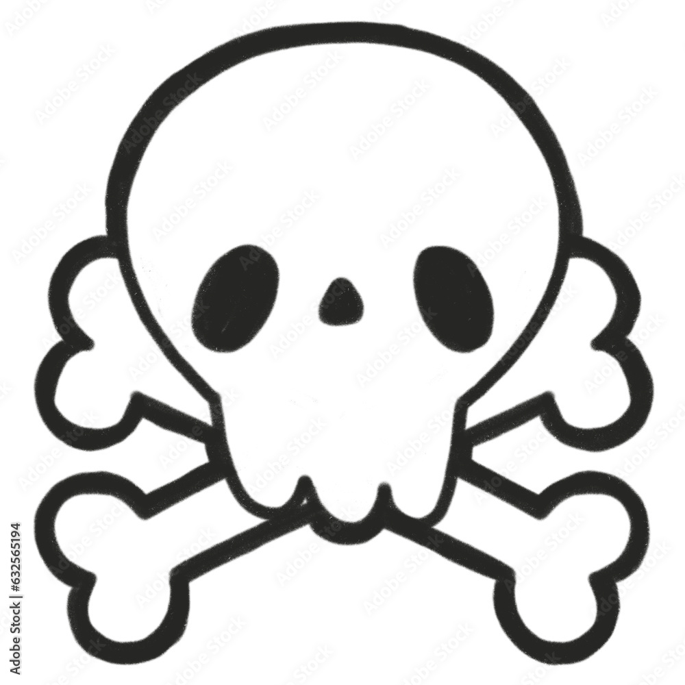 Hand Drawn Cute skull and crossbones Hand Drawn Cute skull and crossbones