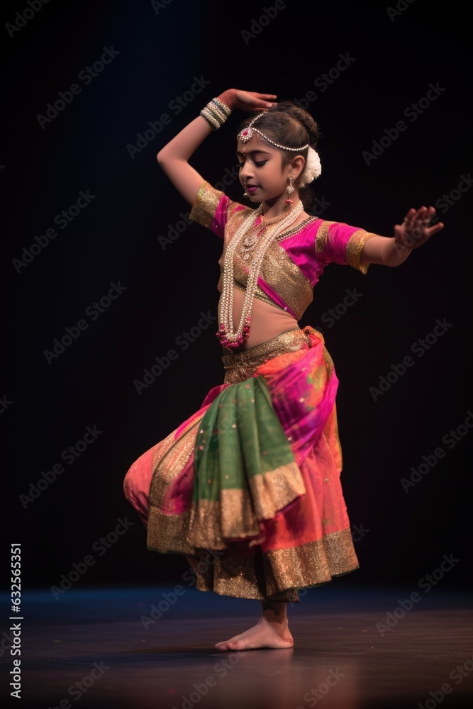 Naklejka premium a talented young dancer performing on stage