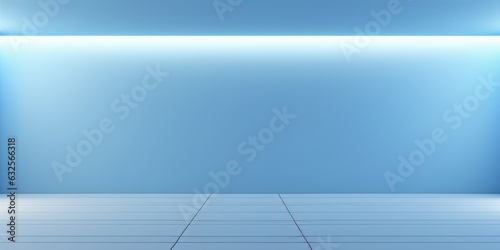 Universal minimalistic blue background interior. Beautiful illustration picture. Generative AI