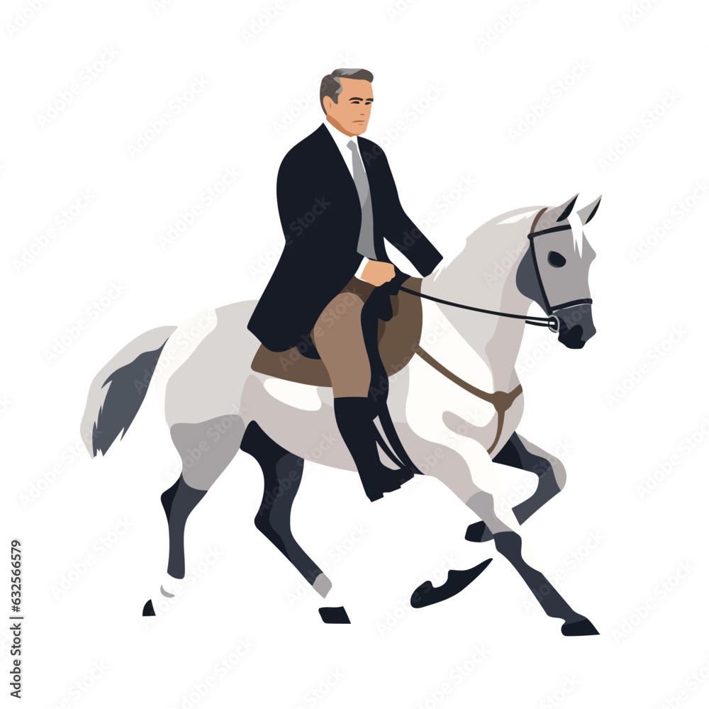 man in business suit riding horse vector flat isolated illustration man in business suit riding horse vector flat isolated illustration