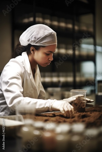shot of a scientist analyzing soil samples in a lab