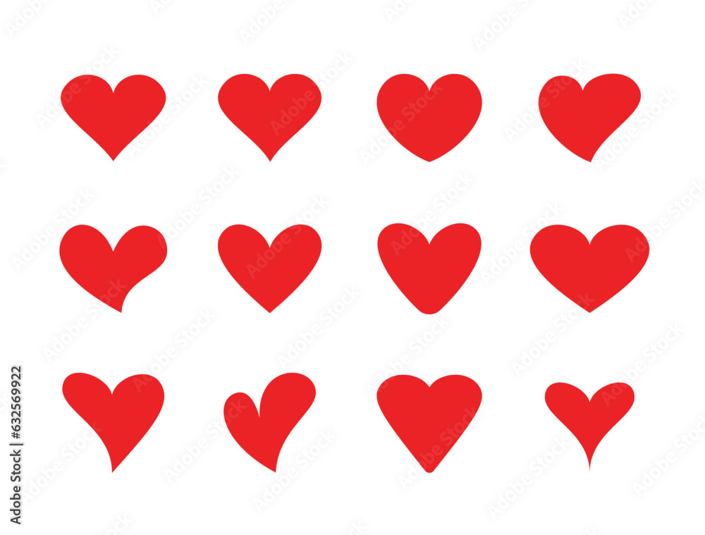 Hearts Shapes vector stock illustration.