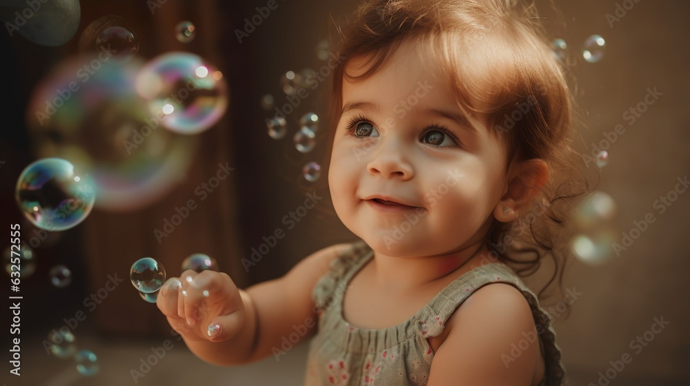 AI generative fictional child portrait in bohemian style AI generative fictional child portrait in bohemian style