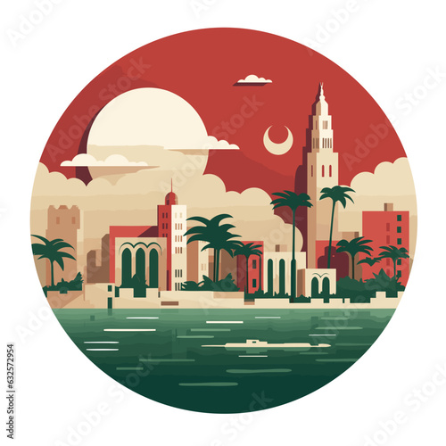 Casablanca Fusion: Red & Green Minimalistic Circular Showcase