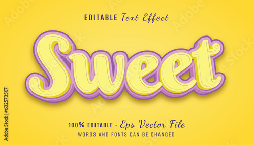 sweet 3d text effect design