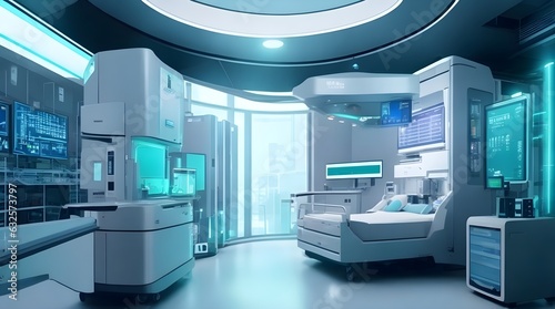Hospitals and clinic empty interior with bright lighting,operation theater interior, laboratory interior with bright light