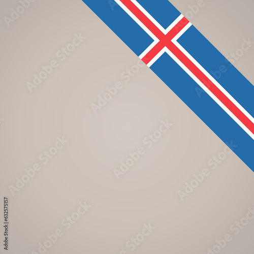 Corner ribbon flag of Iceland